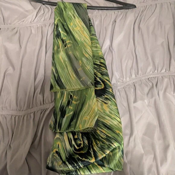 Atelier Alyce Seralina Collection Green Floral Formal Dress & Scarf Size 0 - Picture 6 of 6